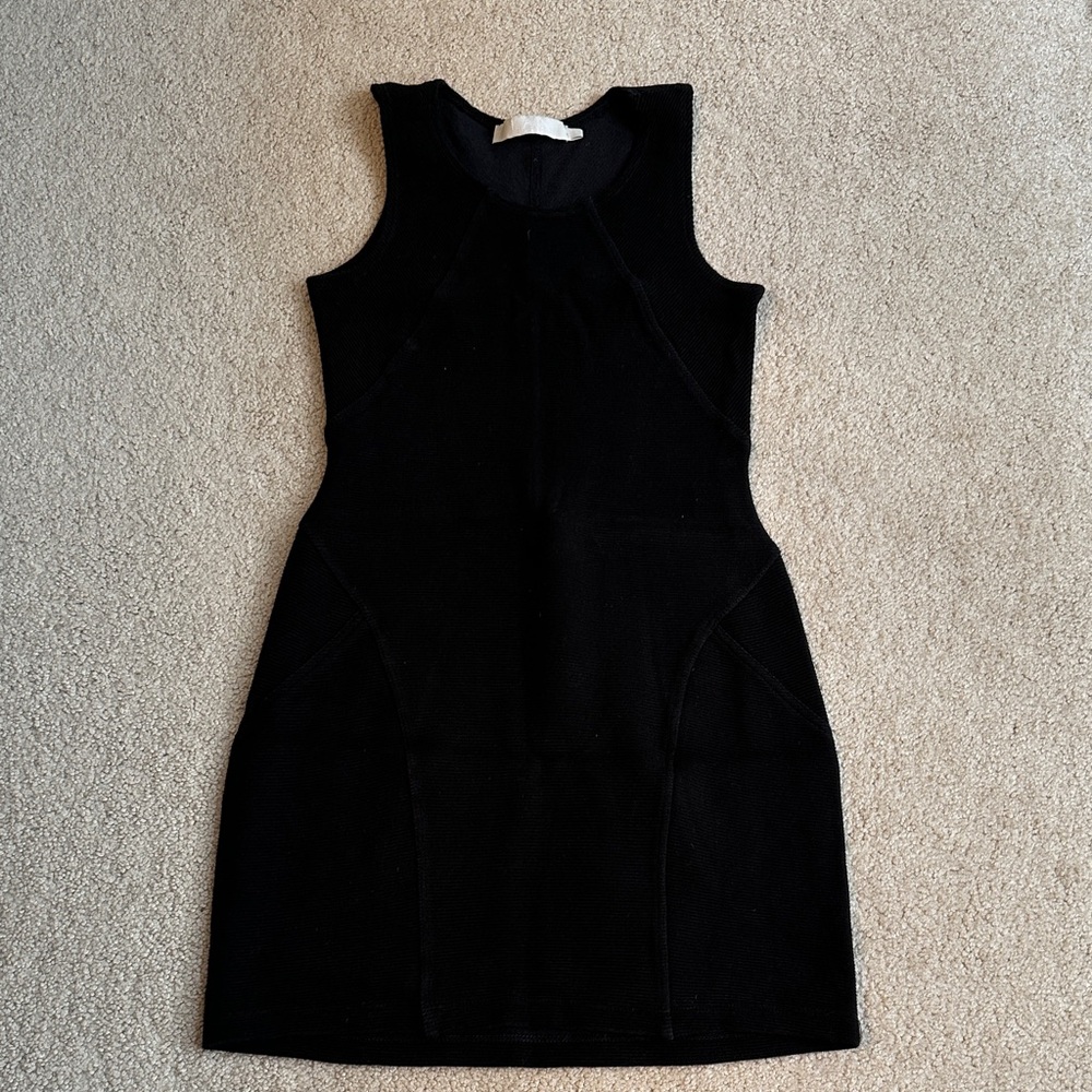 Kain Label Ribbed Black Sleeveless Mini Dress